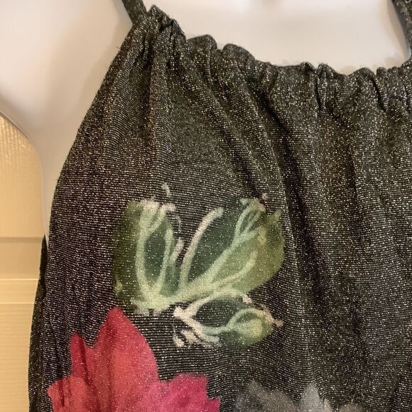 FANG, medium, tunic, sleeveless, rayon and metallic, beautiful floral design - Picture 2 of 11